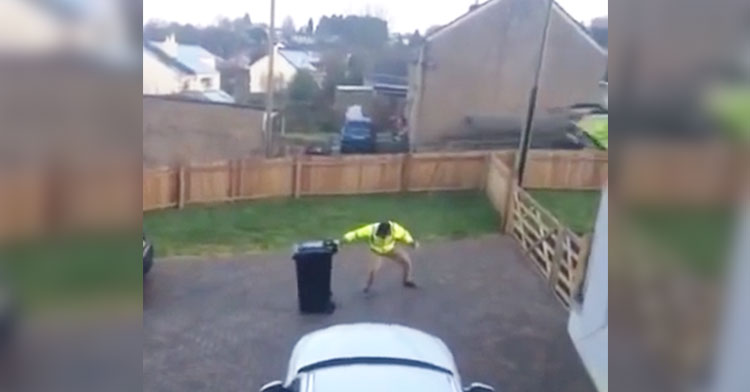 UK Man Struggles To Get Trash Bin Up Icy Hill - InspireMore