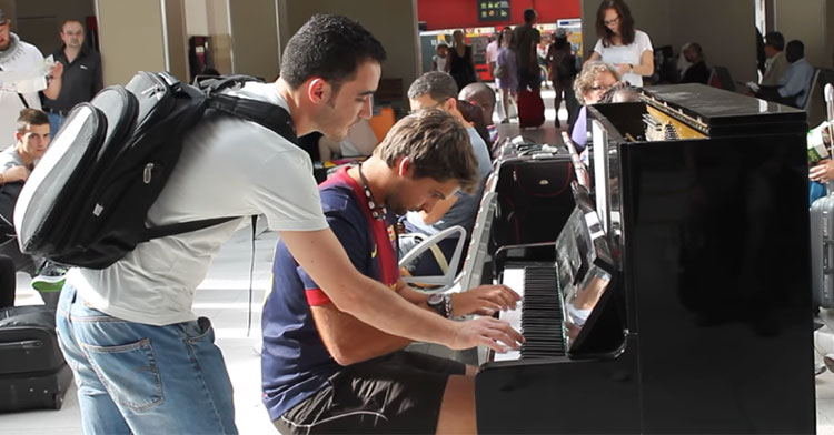 french train station piano duet