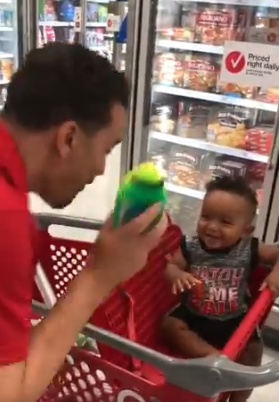 grandpa grandson at store