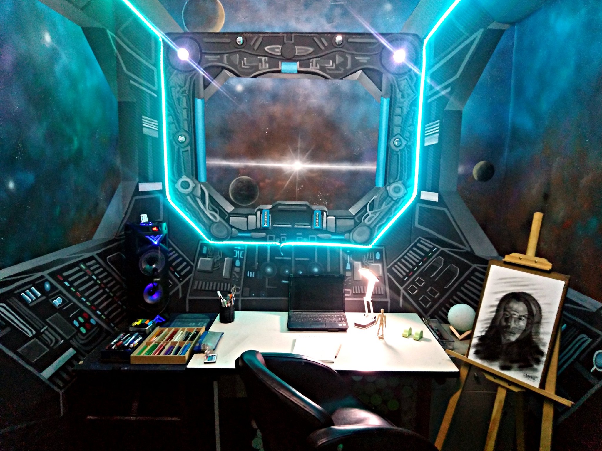 Artist Transforms Bedroom Into Stunning Spaceship During COVID-19 Lockdown. – InspireMore