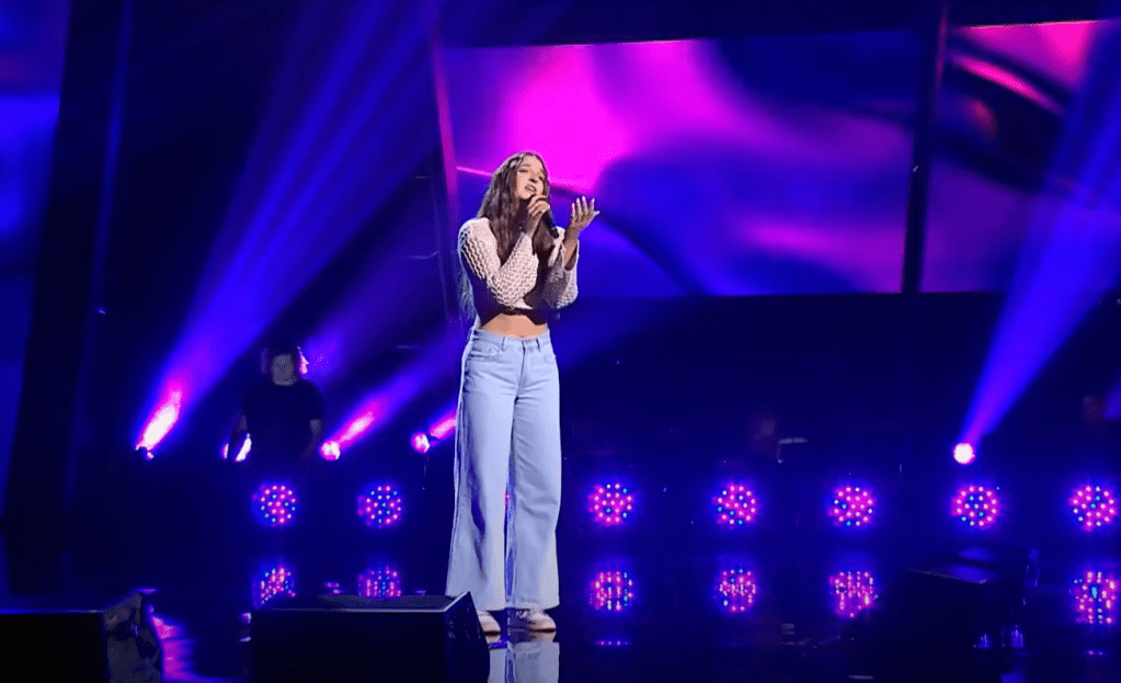 Emily Kate singing on "The Voice Australia".