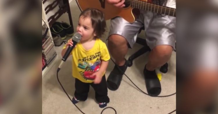 This baby put everything into their song.