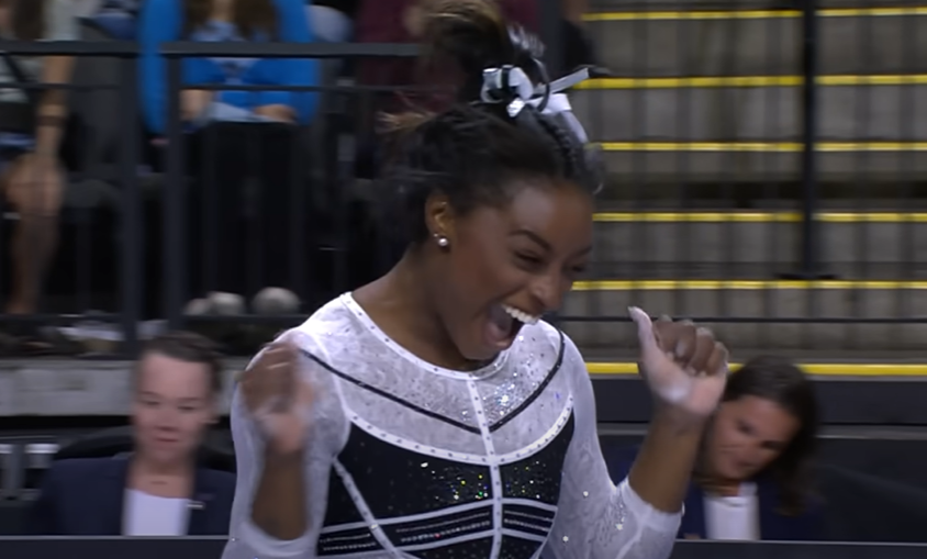 Simone Biles was pumped after the competition.