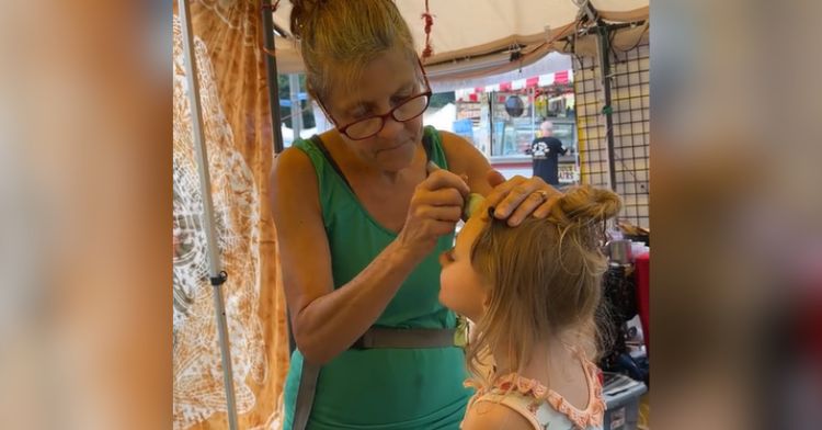 A little girl surprised the face painter with her ask.