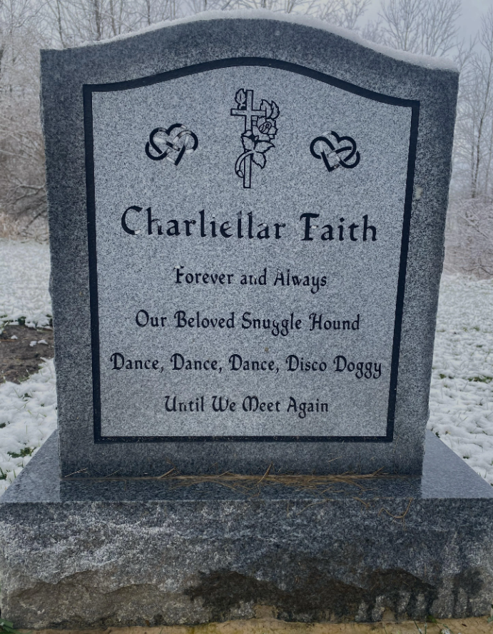 hound dog Charliellar Faith headstone