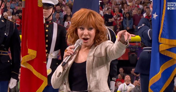 Reba sings the national anthem at NFL Super Bowl 2024