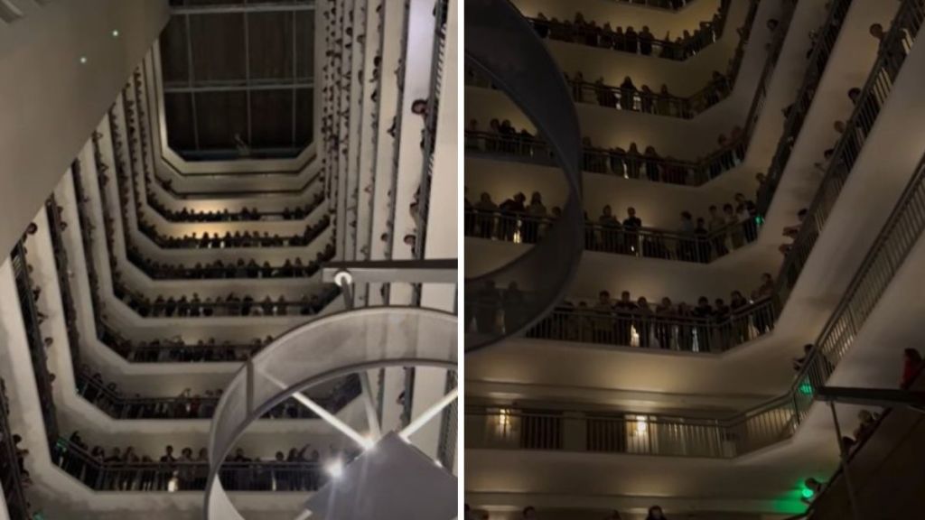 Left image shows the balcony sing from 2023 and the right image shows 2024.