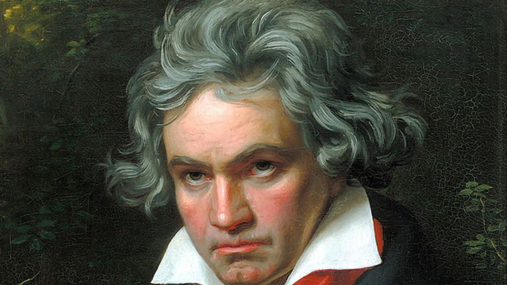 Stock image of Ludwig van Beethoven, circa 1820.