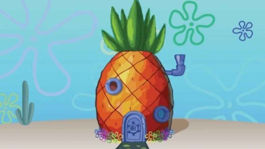 Image shows the pineapple house under the sea that belongs to SpongeBob SquarePants.