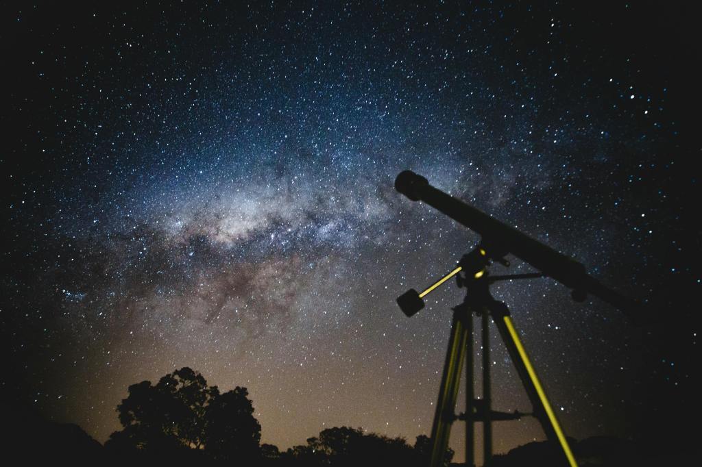 telescope looking at the night sky