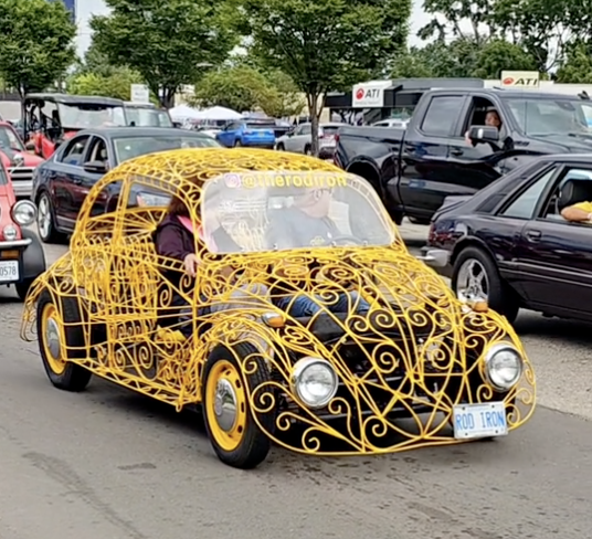 wrought iron volkswagen beetle