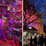 Images show the town of Colmar, France celebrating Christmas.