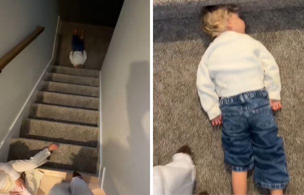 Toddler Who “Wasn’t Tired” Found Snoozing In The Most Hilarious Spot