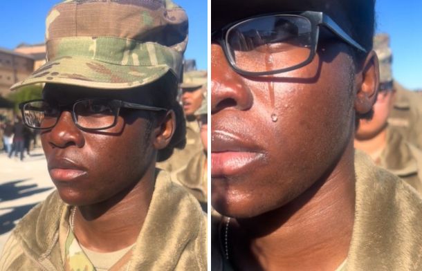 Airman Can’t Stop The Tears From Falling As Mom Tells Her How Proud She Is