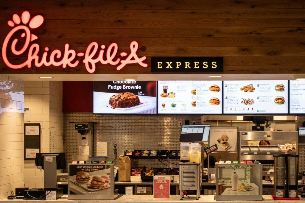 View of a Chick-fil-A express. 